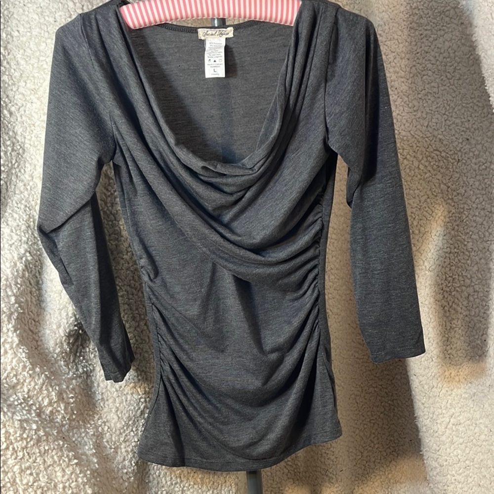 Social House Grey Women’s  Cowl’s Neck Top